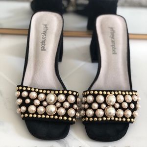 Jeffrey Campbell black slide with pearls size 5.5